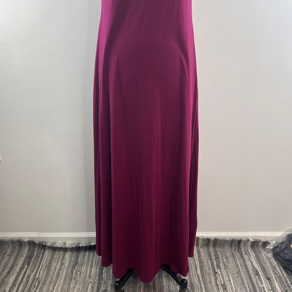 Soft Surroundings Burgundy Tank Maxi Dress Scoop Neck Pullover Size Medium M - Picture 3 of 8